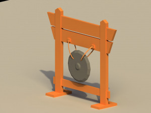 Low Poly Japanese Gong 3D मॉडल