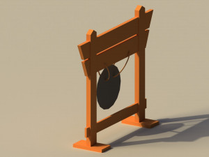 Low Poly Japanese Gong 3D-Modell