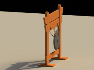 Low Poly Japanese Gong 3D-Modell