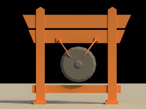 Low Poly Japanese Gong 3D-Modell