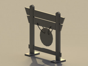 Low Poly Japanese Gong 3D-Modell