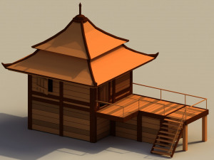Low Poly Traditional Japanese House 3D मॉडल