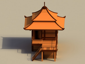 Low Poly Traditional Japanese House 3D Model