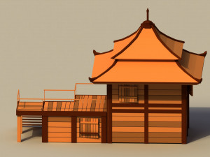 Low Poly Traditional Japanese House 3D Model