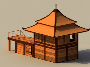 Low Poly Traditional Japanese House 3D Model