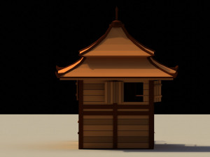 Low Poly Traditional Japanese House 3D Model