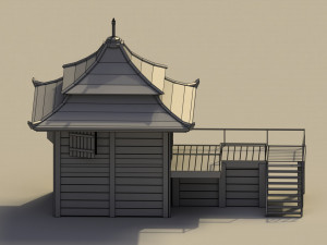 Low Poly Traditional Japanese House 3D Model