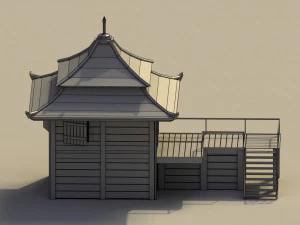 Low Poly Traditional Japanese House 3D Model