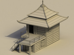 Low Poly Traditional Japanese House 3D Model