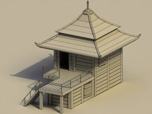 Low Poly Traditional Japanese House 3D Model