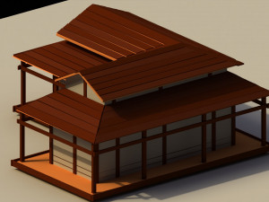 Low Poly Traditional Japanese House 2 3D 模型