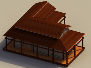 Low Poly Traditional Japanese House 2 3D 模型