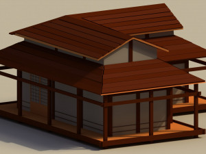 Low Poly Traditional Japanese House 2 3D 模型