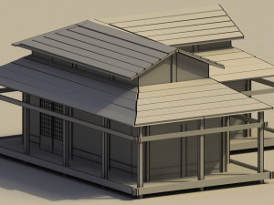 Low Poly Traditional Japanese House 2 3D 模型