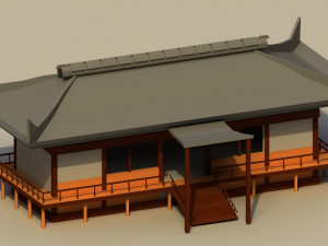 Low Poly Traditional Japanese House 3 3D Model