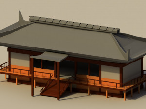 Low Poly Traditional Japanese House 3 3D Модель