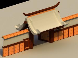 Low Poly Japanese Gate 3D मॉडल