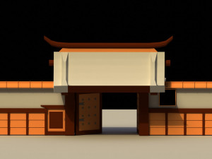 Low Poly Japanese Gate 3Dモデル
