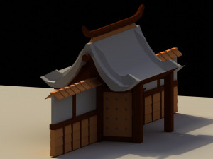 Low Poly Japanese Gate 3Dモデル