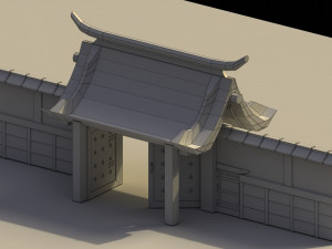 Low Poly Japanese Gate 3Dモデル