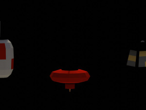 Low Poly Japanese Lanterns 3D Model