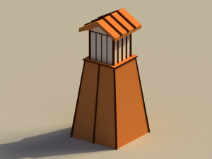 Low Poly Japanese Lamp Post 3D मॉडल