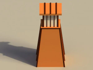 Low Poly Japanese Lamp Post 3D Model
