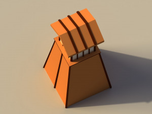 Low Poly Japanese Lamp Post Model 3D