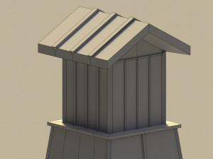 Low Poly Japanese Lamp Post Model 3D