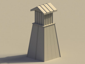 Low Poly Japanese Lamp Post Model 3D
