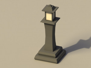 Low Poly Japanese Lamp Post 2 Modelo 3D