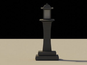 Low Poly Japanese Lamp Post 2 Modelo 3D
