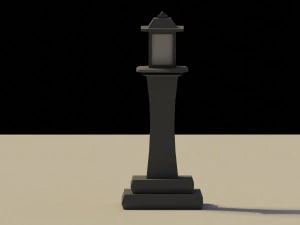 Low Poly Japanese Lamp Post 2 3D Model