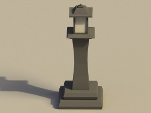 Low Poly Japanese Lamp Post 2 Modelo 3D