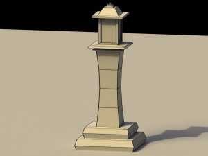 Low Poly Japanese Lamp Post 2 Modelo 3D