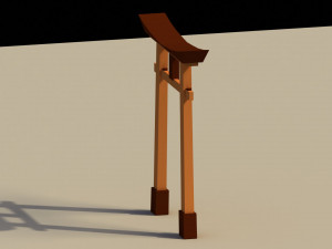 Low Poly Japanese Torii 3D Model