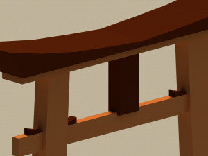 Low Poly Japanese Torii 3D Model