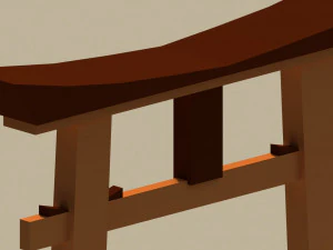 Low Poly Japanese Torii 3D Model