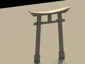 Low Poly Japanese Torii 3D Model