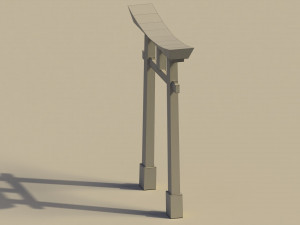 Low Poly Japanese Torii 3D Model
