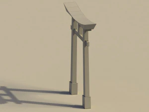 Low Poly Japanese Torii 3D Model