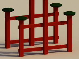 Low Poly Japanese Torii 2 3D Model