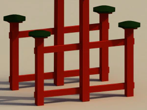 Low Poly Japanese Torii 2 3D Model