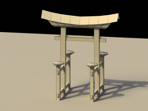 Low Poly Japanese Torii 2 3D Model