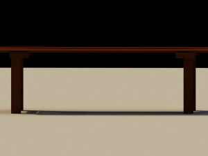 Low Poly Wooden Bench 3D Model