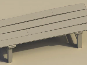 Low Poly Wooden Bench 3D Model