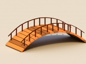 Low Poly Wooden Bridge 3D Модель