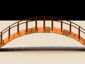 Low Poly Wooden Bridge 3D Model