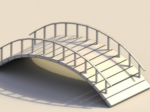 Low Poly Wooden Bridge Model 3D