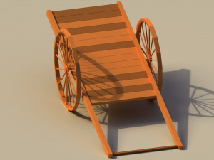Low Poly Wooden Cart 3D 模型